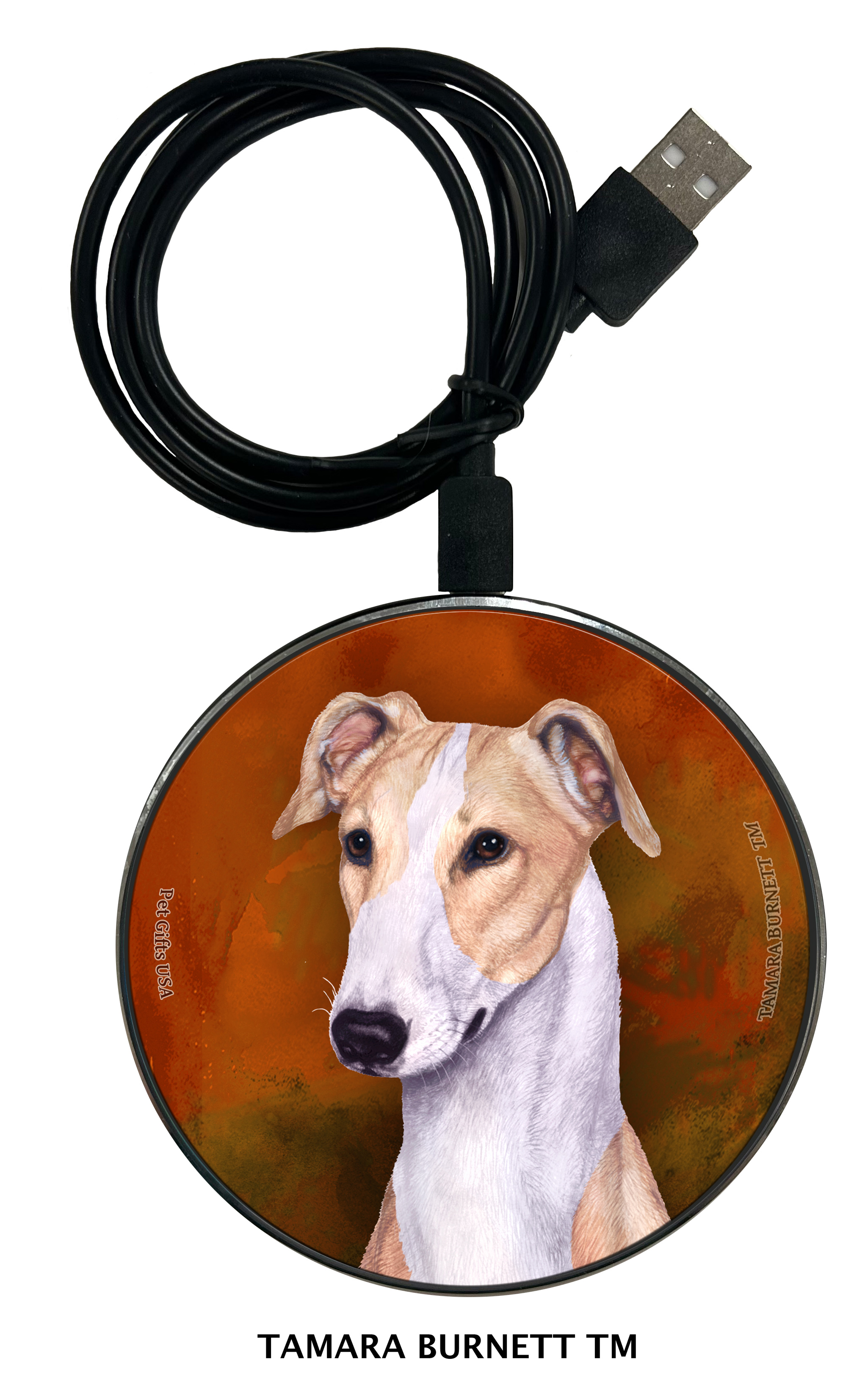 Greyhound Cream and White - Zoomies Phone Charger image
